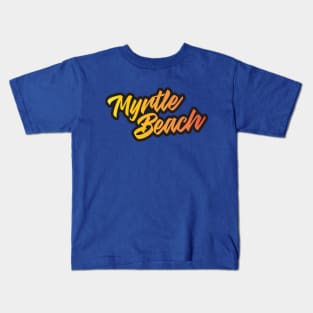 Myrtle Beach Sunset Script Kids T-Shirt